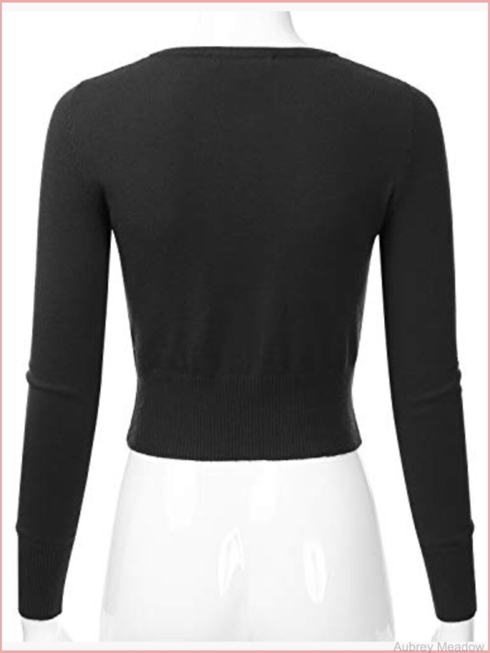 Fitted Cropped Long Sleeve Button Down Cardigan Sweater - Picture 3 of 4